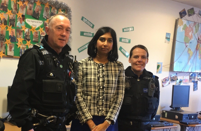 Suella meeting police at Highlands Hub to discuss car thefts in Fareham