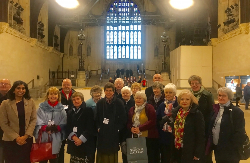 Suella with FCH volunteers in Westminster Hall 