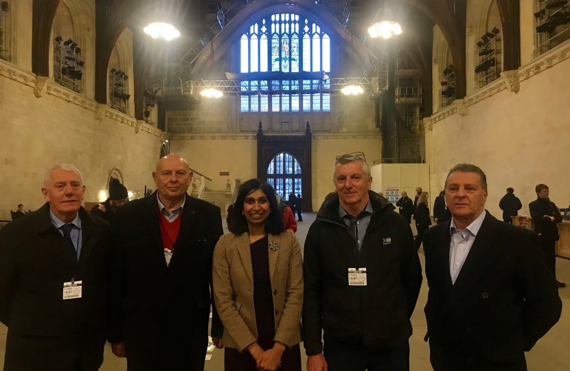 Suella meeting with 4 retired royal mail managers