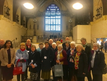 Suella with FCH volunteers in Westminster Hall 